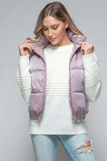 Posh Quilted Vest - Dark Rose