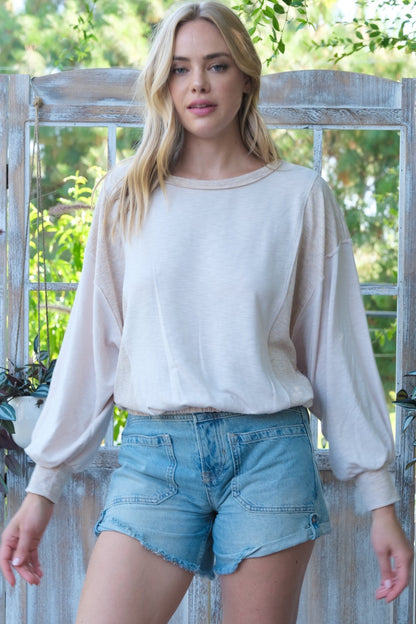 Ribbed Harmony Knit Long Sleeve Top