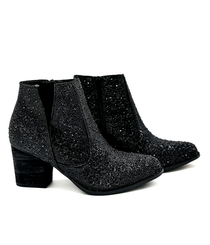 Dazzling Night Rhinestone Booties