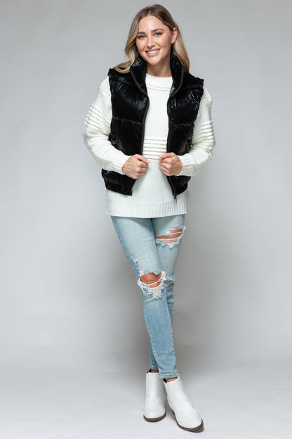 Posh Quilted Vest - Black