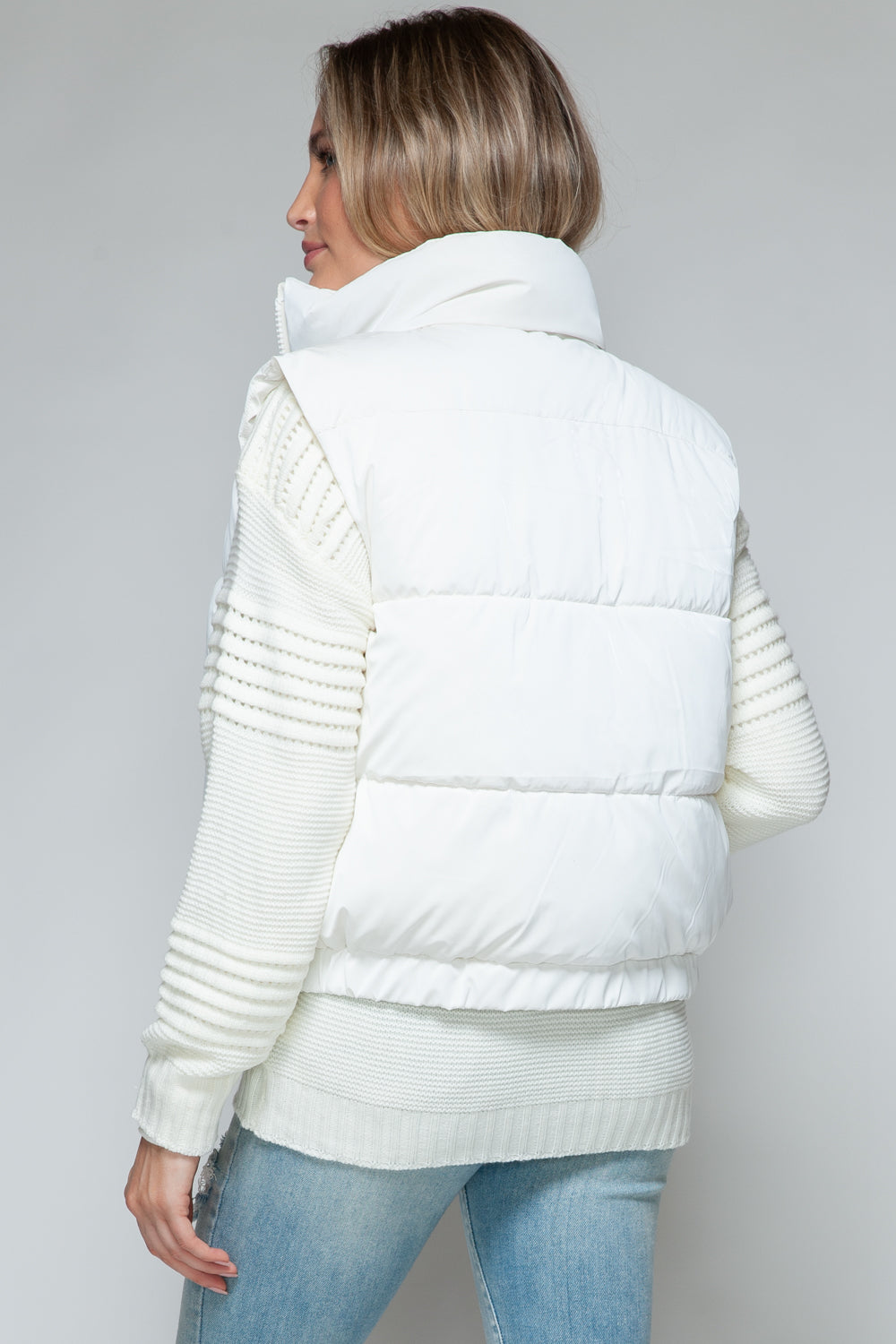 Posh Quilted Vest - Off White