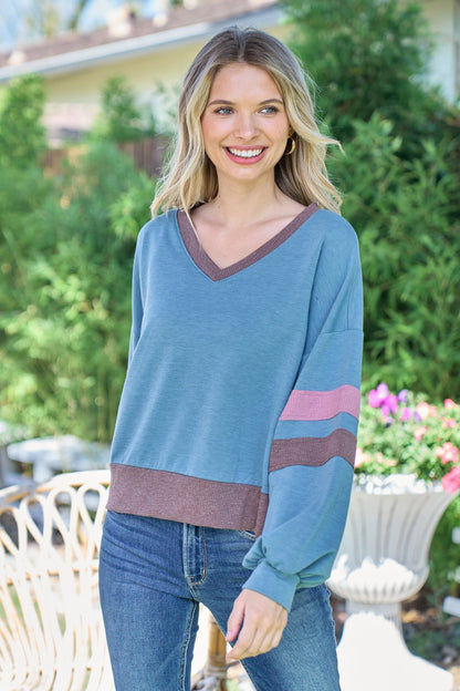 Coastal Breeze V-Neck Sweatshirt