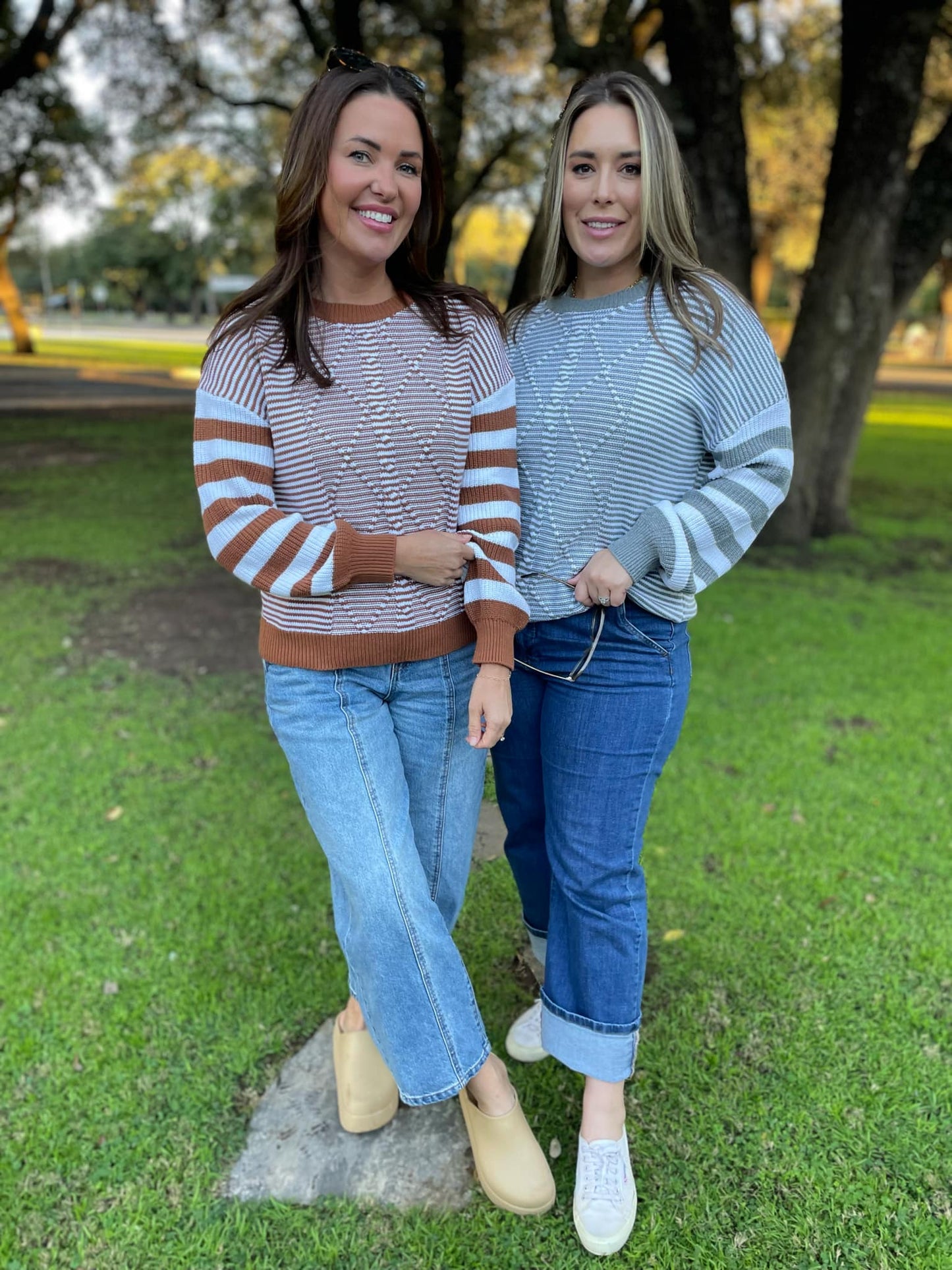 Mountain Lodge Striped Sleeve Sweater