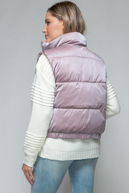 Posh Quilted Vest - Dark Rose