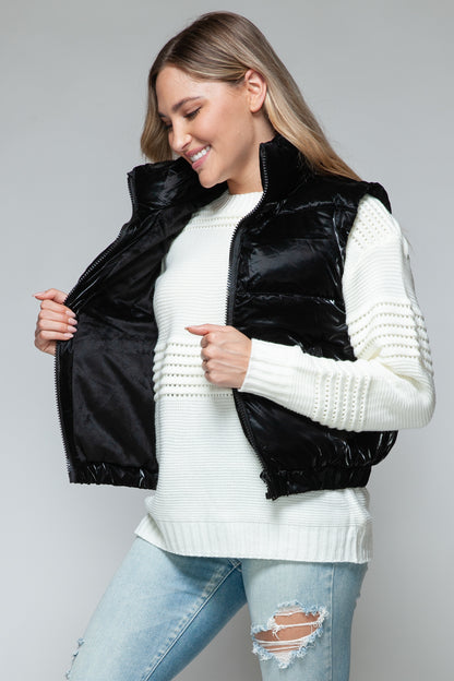 Posh Quilted Vest - Black