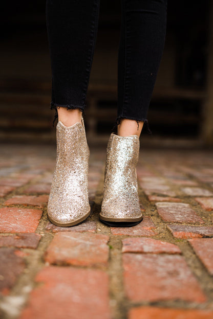 Golden Hour Glitter Booties