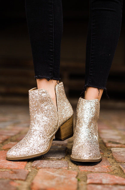 Golden Hour Glitter Booties