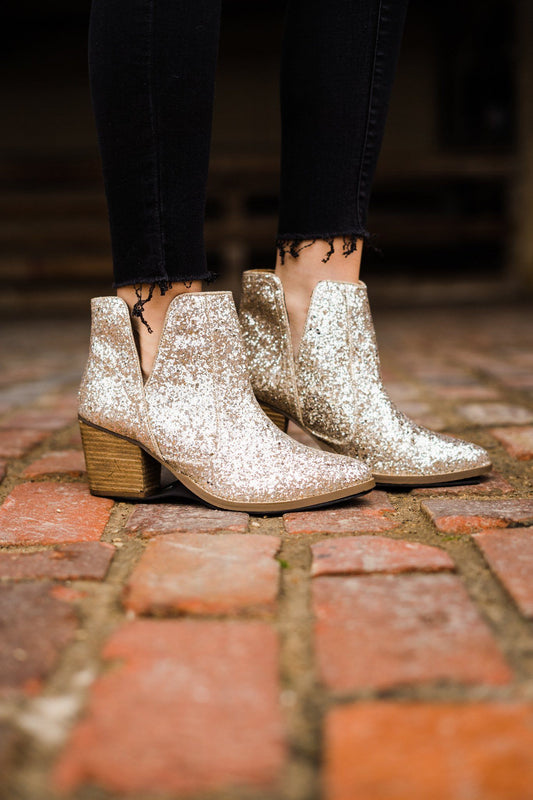 Golden Hour Glitter Booties