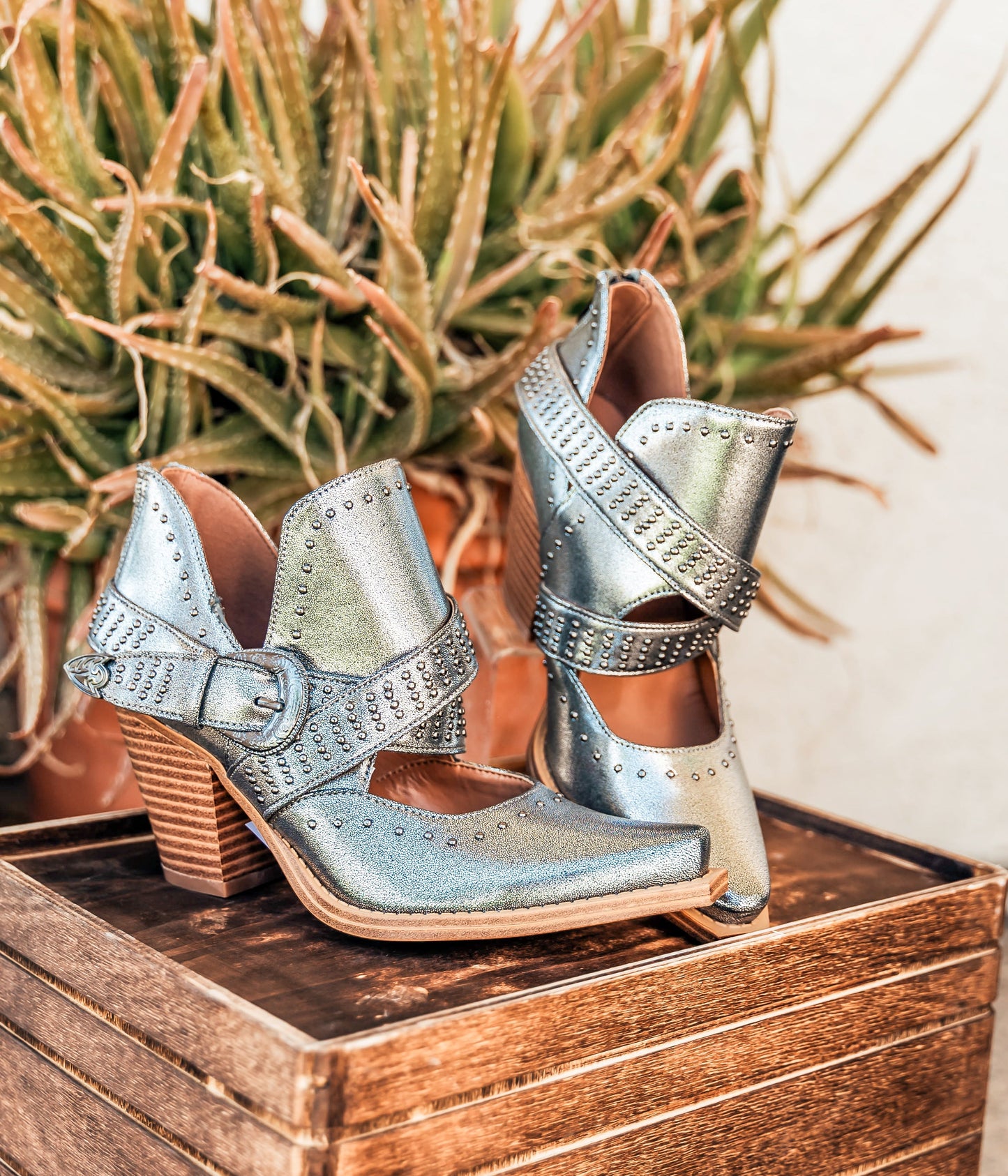 Silver Fantasia Ankle Boots