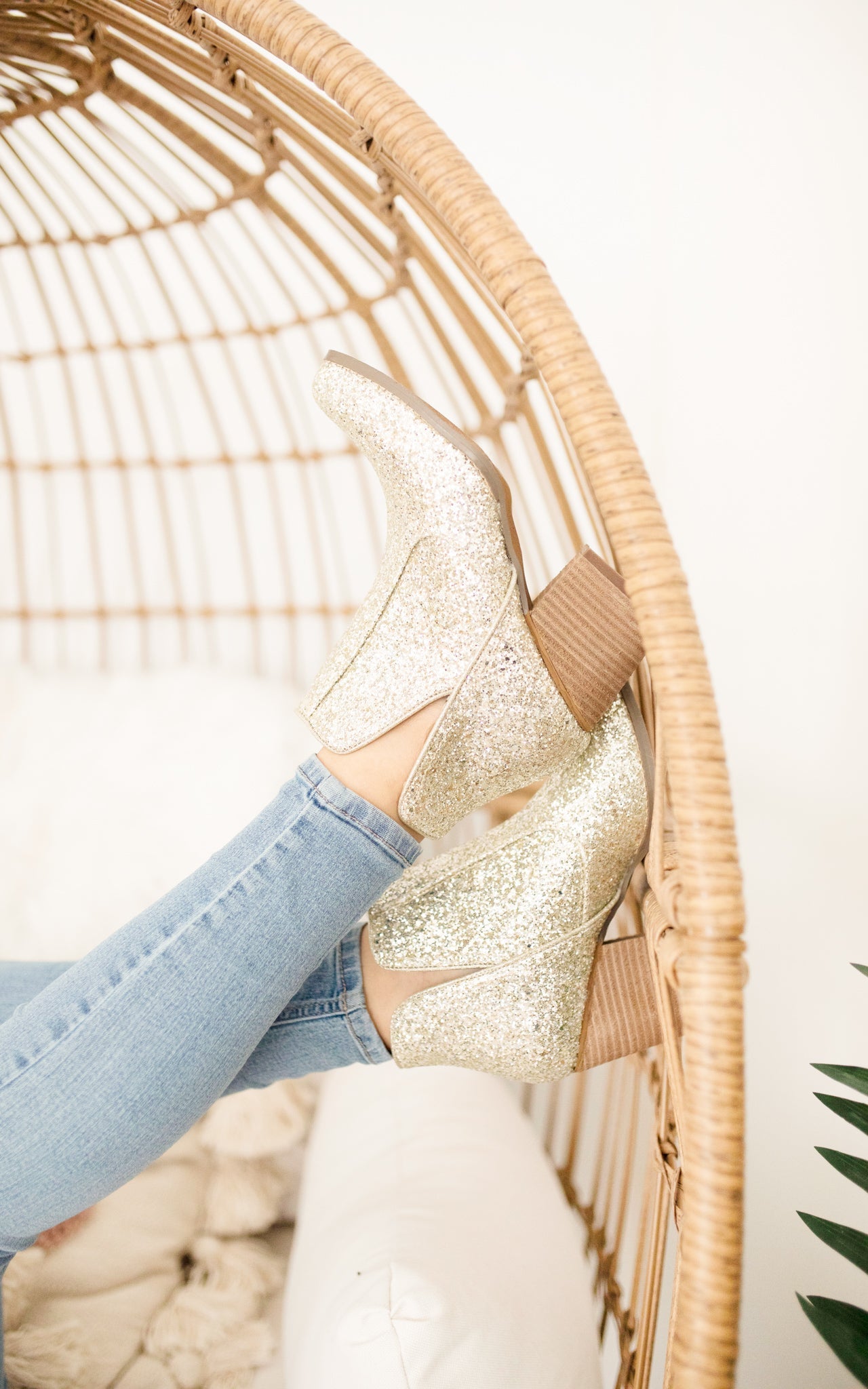 Golden Hour Glitter Booties