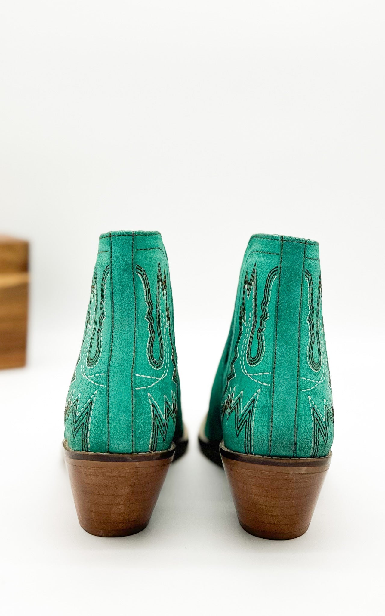 Saddle Up Leather Booties - Turquoise