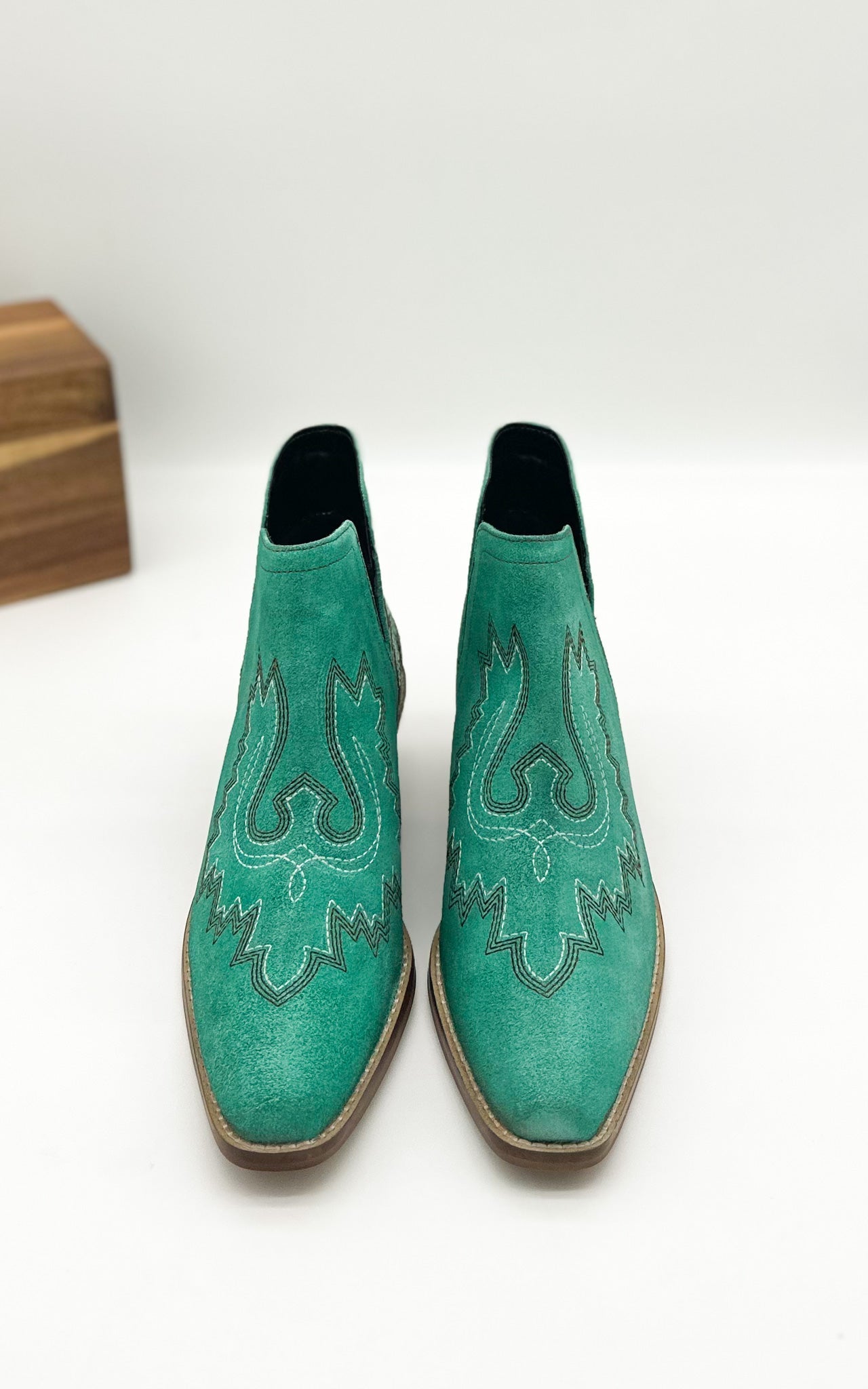 Saddle Up Leather Booties - Turquoise