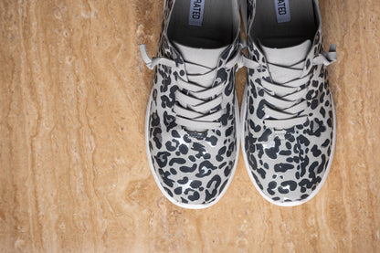 Savannah Style Grey Leopard Sneakers - Redtop