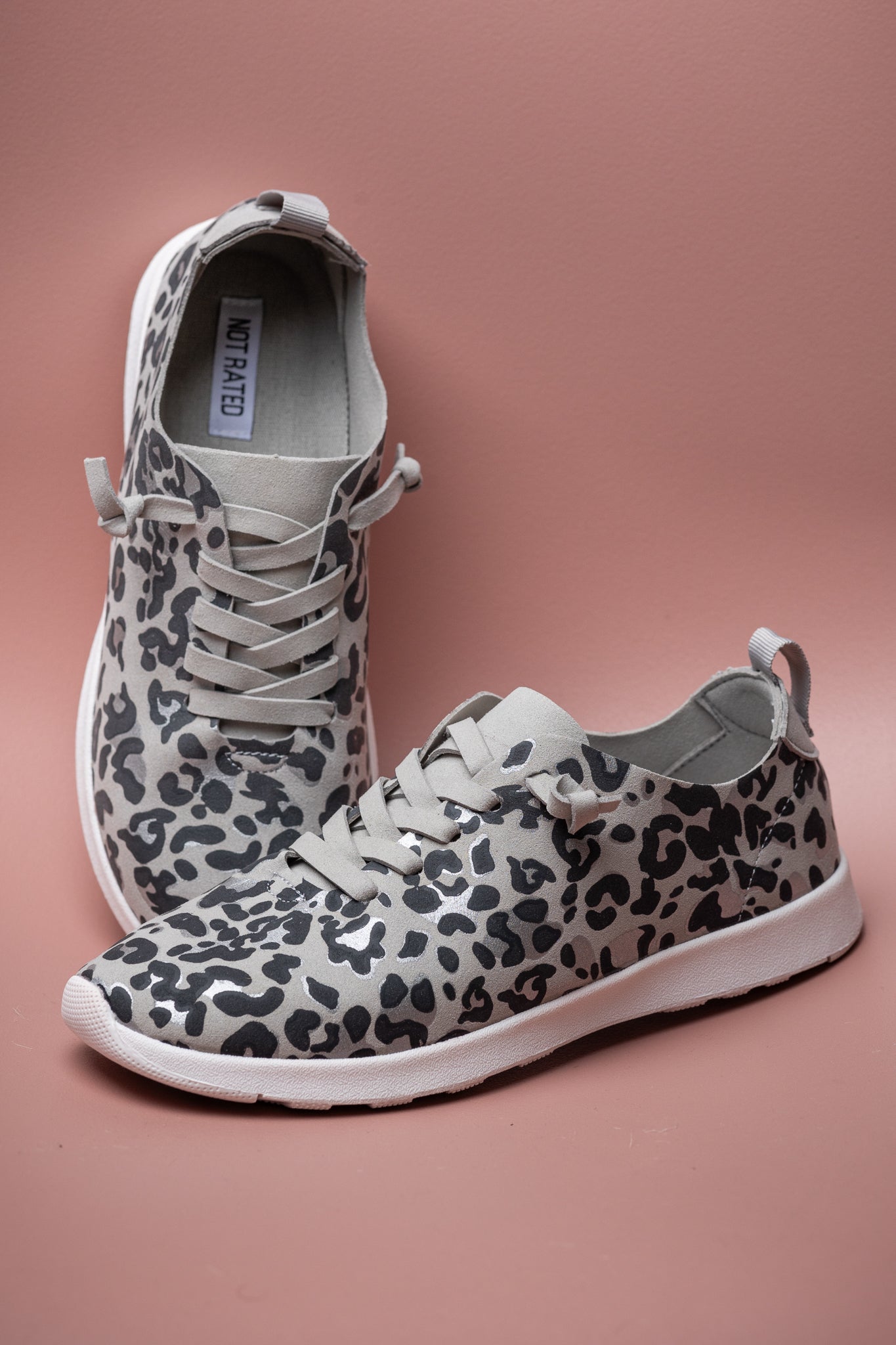 Savannah Style Grey Leopard Sneakers - Redtop