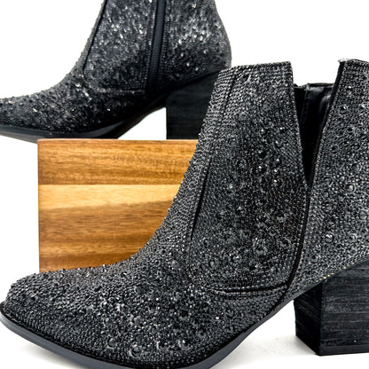 Dazzling Night Rhinestone Booties