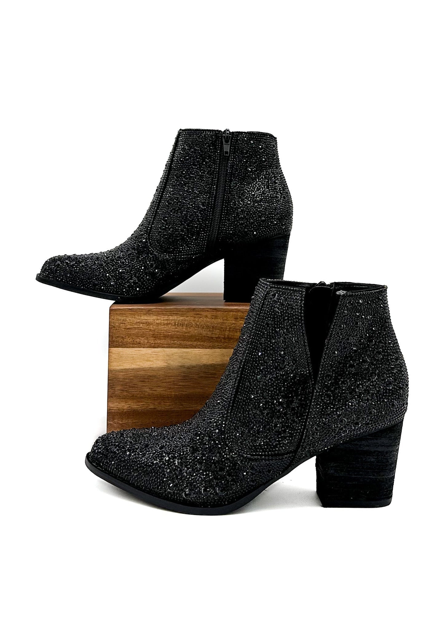 Dazzling Night Rhinestone Booties