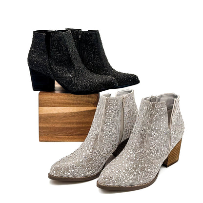 Dazzling Night Rhinestone Booties