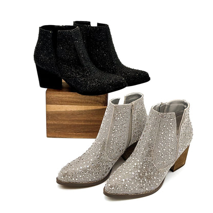 Dazzling Night Rhinestone Booties