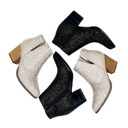 Dazzling Night Rhinestone Booties