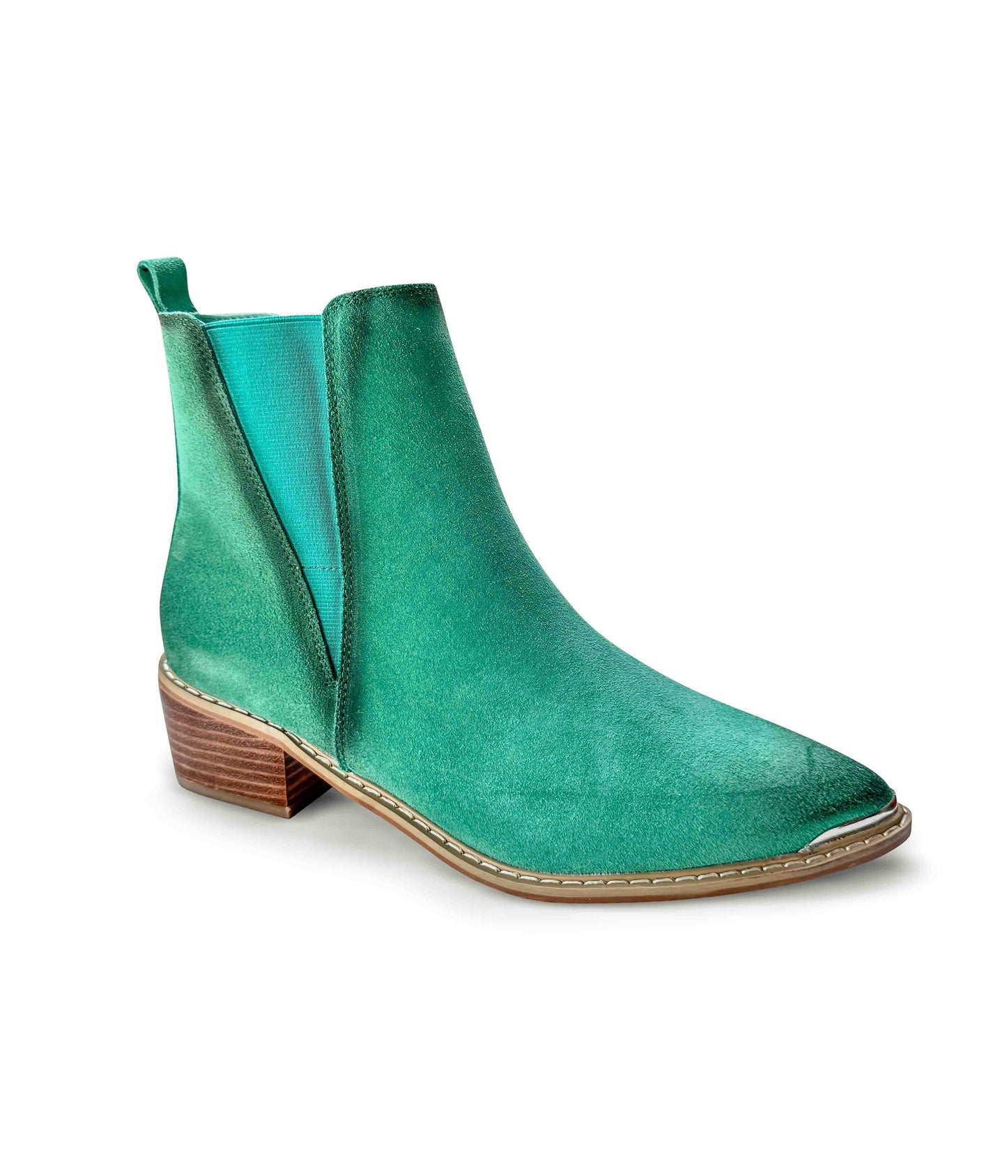 Teal Luxe Suede Ankle Boots