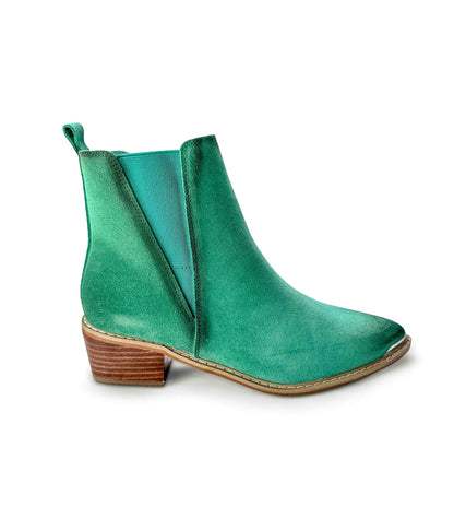 Teal Luxe Suede Ankle Boots